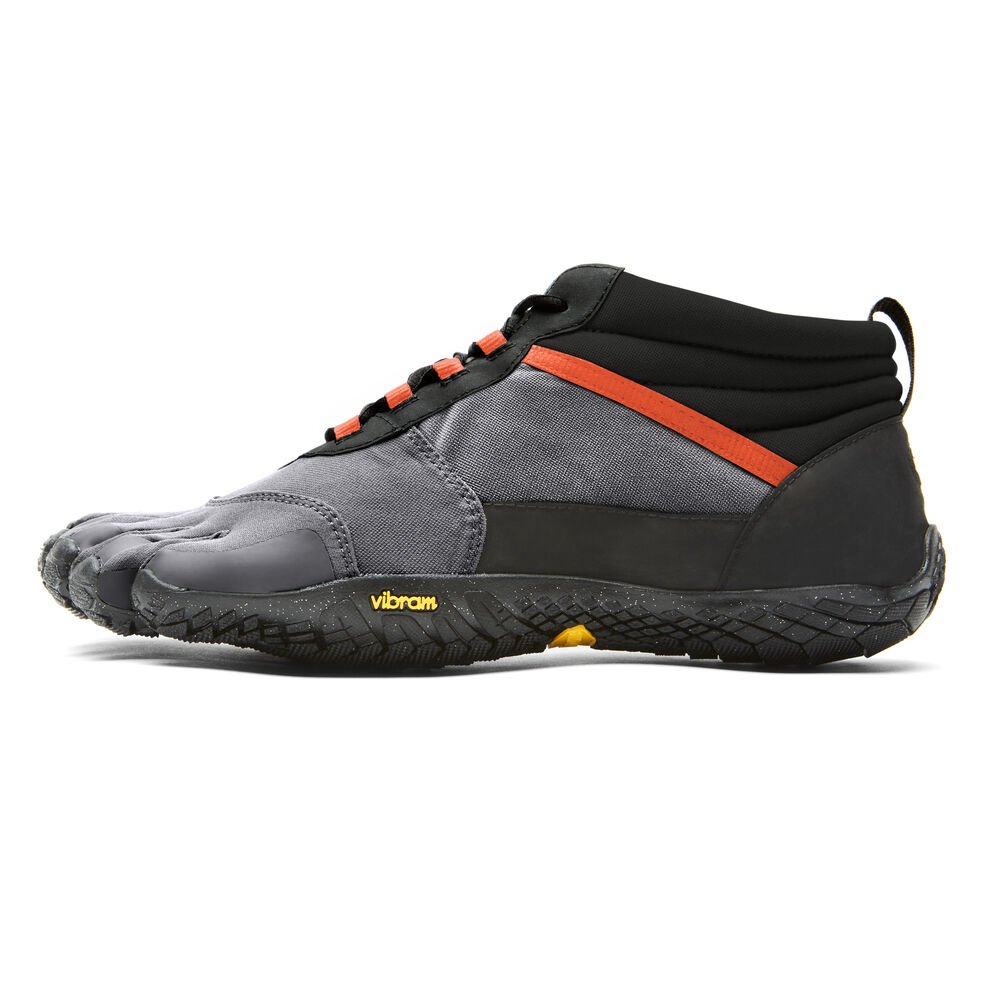 Vibram FiveFingers Herre Barfodet Sko Sort/Grå/Rød - V-Trek Insulated - 6491XBONU